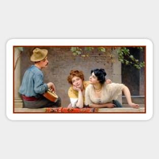 The Mandolinist by Eugen von Blaas Sticker